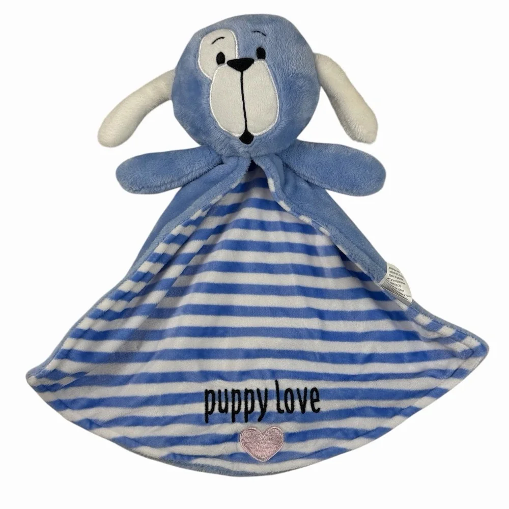 Puppy Dog Lovey Security Blanket Dept 56 Soft Baby Gift Puppy Love Stuffy Blue